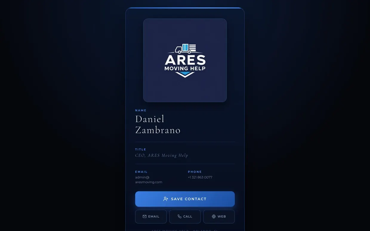Homepage of the ARES Moving Help website
