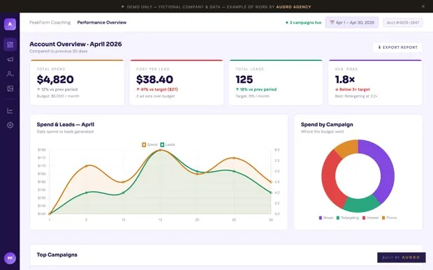 Demo de auditoría de Meta Ads
