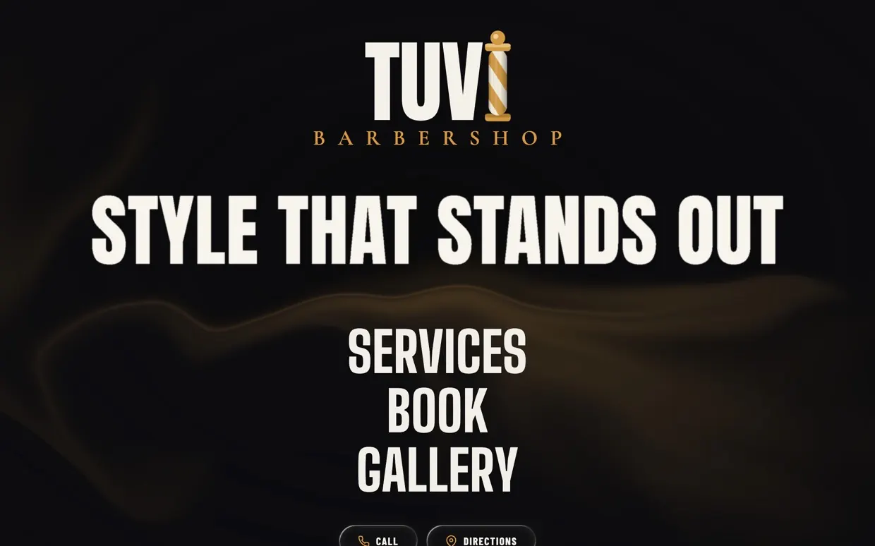 Home page of the Tuvi Barbershop website